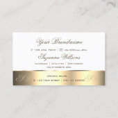 White Gold Decor Cute Roos Flower with Monogram Visitekaartje (Achterkant)