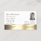 White Gold Decor Cute Roos Flower with Photo Visitekaartje (Achterkant)