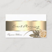 White Gold Decor Cute Roos Flower with Photo Visitekaartje (Voorkant)