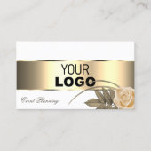 White Gold Decor en Cute Roos Flower met Logo Visitekaartje (Voorkant)