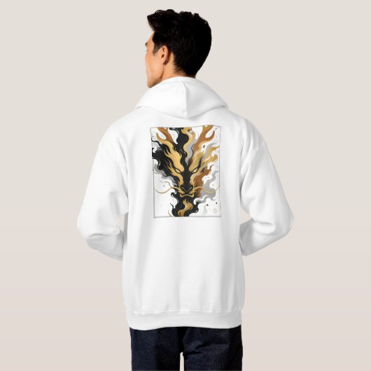White & Gold Design Collection Hoodie (Achterkant volledig)