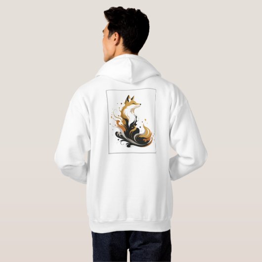 White & Gold Design Collection Hoodie (Achterkant volledig)