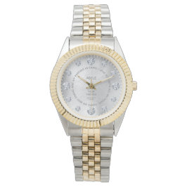 White Gold Diamond Custom Gezegde Dial Gift Wrist Horloge