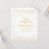 White Gold Diamond Glitter Women's 100th Birthday Kaart (Voorkant / Achterkant in situ)
