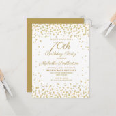 White Gold Diamond Glitter Women's 70th Birthday Kaart (Voorkant / Achterkant in situ)
