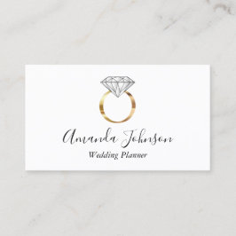 White Gold Diamond Ring Wedding Planner - Aangepas Visitekaartje
