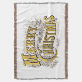 White Gold Elegant Merry Kerstmis Rustic  Deken (Voorkant Verticaal)