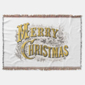 White Gold Elegant Merry Kerstmis Rustic  Deken (Voorkant)