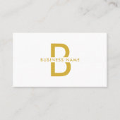 White & Gold Elegant Monogram Modern Professional Visitekaartje (Voorkant)