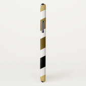 White Gold en Black Stripes Pattern Case-Mate iPhone Case (Achterkant / rechts)