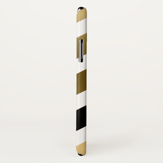 White Gold en Black Stripes Pattern Case-Mate iPhone Case (Achterkant / rechts)