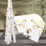White & Gold Eucalyptus Elegant Wedding Stropdas<br><div class="desc">An elegant and sophisticated white and gold wedding neck tie featuring a pure white background with watercolor-painted yellow gold eucalyptus stems.</div>