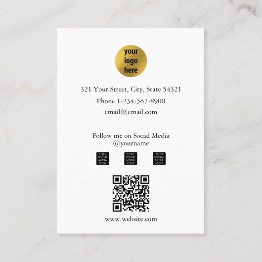 White & Gold Event Planning & Entertainment Foto Visitekaartje (Achterkant)