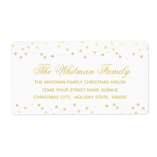 White Gold Family Stars Retouradres Etiket (Voorkant)