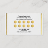 White & Gold Faux Folie Customer Loyalty Kaart (Achterkant)