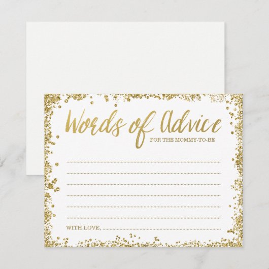 White Gold Faux Glitter-adviezen Advieskaart (Voorkant / Achterkant)