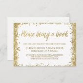 White Gold Faux Glitter Baby shower Book Kaart (Voorkant / Achterkant)
