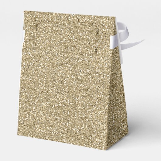 White Gold Faux Glitter Wrapping Paper Bedankdoosjes (Achterkant)