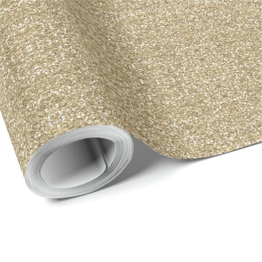 White Gold Faux Glitter Wrapping Paper Cadeaupapier (Rol Hoek)