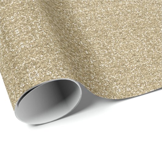 White Gold Faux Glitter Wrapping Paper Cadeaupapier (Rol Hoek)