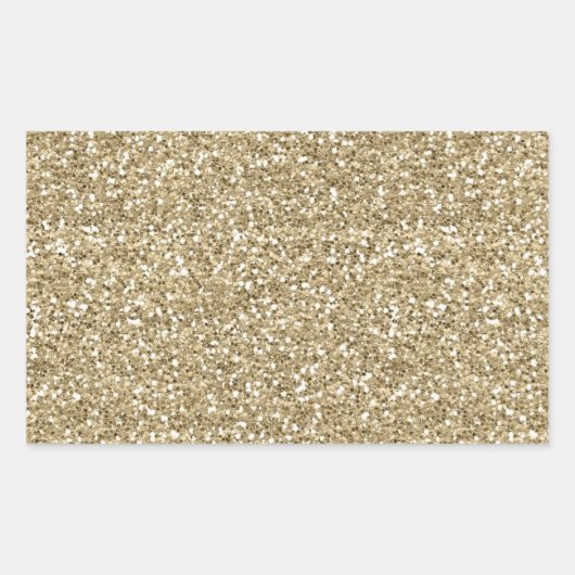 White Gold Faux Glitter Wrapping Paper Rechthoekige Sticker (Voorkant)
