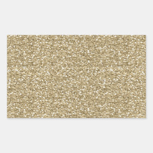 White Gold Faux Glitter Wrapping Paper Rechthoekige Sticker