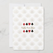 White Gold Fleur-de-Lis Casino Vegas Poker Birthda Kaart (Achterkant)