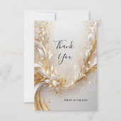 White Gold Floral bedankje Bedankkaart (Voorkant)