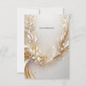 White Gold Floral bedankje Bedankkaart (Achterkant)