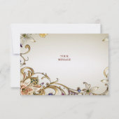 White Gold Floral bedankje Bedankkaart (Achterkant)