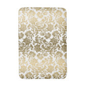 White & Gold Floral Damasks Pattern Badmat (Voorkant Verticaal)