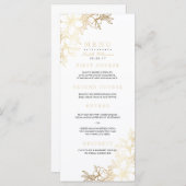 White & Gold Floral Engagement Party Menu (Voorkant / Achterkant)