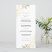White & Gold Floral Engagement Party Menu (Staand voorkant)
