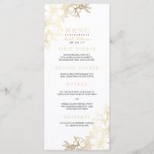 White & Gold Floral Engagement Party Menu (Voorkant)