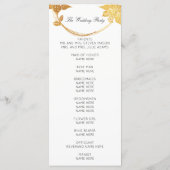 White Gold Floral Event Wedding Programme Offerte Programmakaart (Achterkant)