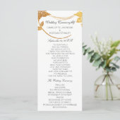 White Gold Floral Event Wedding Programme Offerte Programmakaart (Staand voorkant)