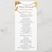 White Gold Floral Event Wedding Programme Offerte Programmakaart (Voorkant)