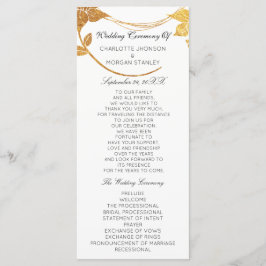 White Gold Floral Event Wedding Programme Offerte Programmakaart