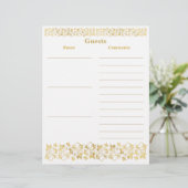 White, Gold Floral Guest Book Paper (Staand voorkant)