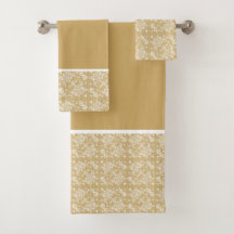 White & Gold Floral Lace