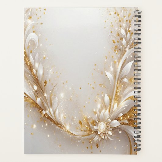 White Gold Floral Planner (Achterkant)