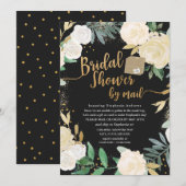 White Gold Floral Roos Vrijgezellenfeest per post Kaart (Voorkant / Achterkant)