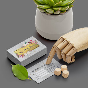 White Gold Floral Salon Boutique Gift Certificate Kortingskaartje