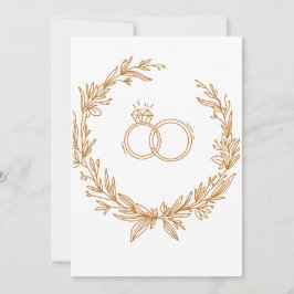 White & Gold Flourish Ga met ons mee op huwelijksf Kaart