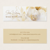 White Gold Flower Stud Earring Display Kaart (Voorkant /achterkant)