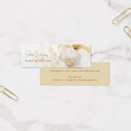 White Gold Flower Stud Earring Display Kaart