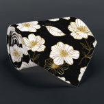 White Gold Flowers Black Stropdas<br><div class="desc">Een prachtig patroon van witte goudbloemen op zwart,  deze mannen is cool voor de kantoor,  een nacht op de stad,  een bruiloft,  je eigen trouwceremonie,  voor de bruidegom of groomsmen of als cadeau aan je man,  vader,  broer of beste vriend. Meer design in onze winkel. MAAK EEN VERKLARING!</div>