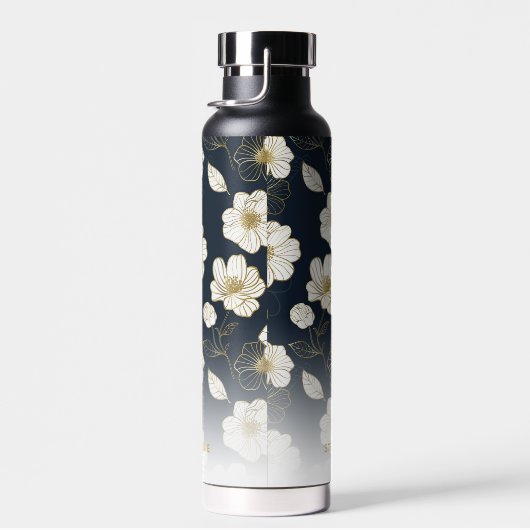 White Gold Flowers, gepersonaliseerde naam Monogra Waterfles (Rechts)