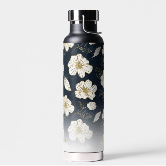 White Gold Flowers, gepersonaliseerde naam Monogra Waterfles (Links)