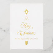 White Gold Foil Christmas Card Folie Feestdagenkaart (Voorkant)